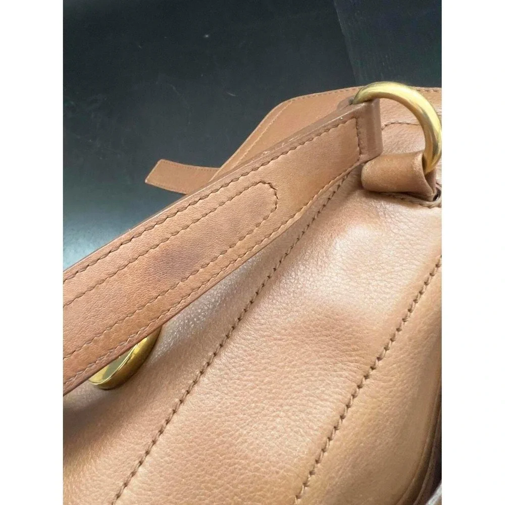 Yves Saint Laurent Muse Two Satchel Tan Leather Gold Hardware Medium